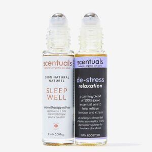 Scentuals Natural & Organic Skin Care De-Stress & Sleep Well Roll-On Duo New